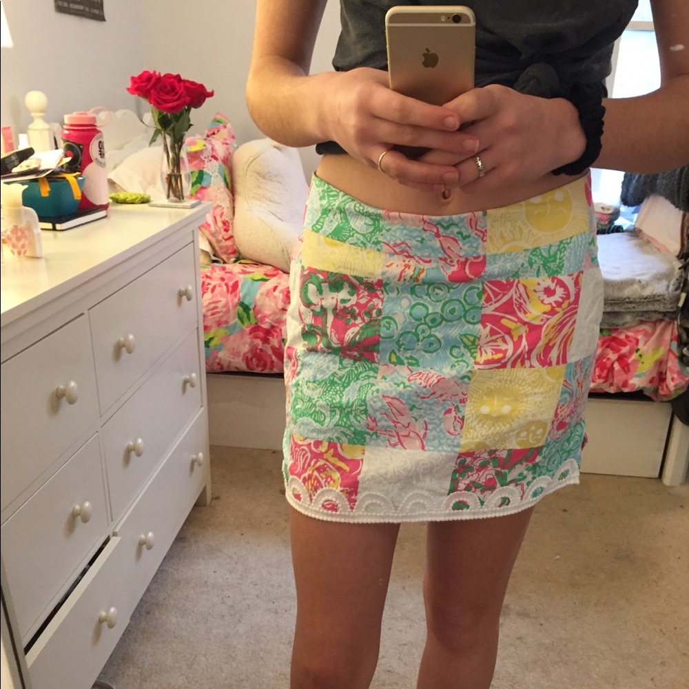 lilly pulitzer patchwork skort